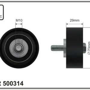 Wyjątkowa oferta rolka kierunkowa / prowadząca, pasek klinowy zębaty CAFFARO 500314