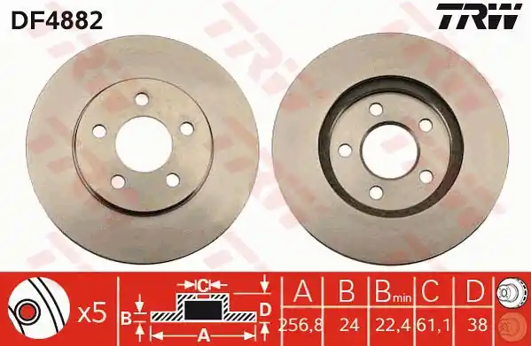 Tarcza hamulcowa TRW DF4882 4683259 Nowość