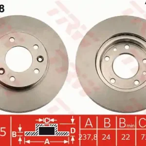 Zniżka Tarcza hamulcowa TRW DF7008 KJ00233251C