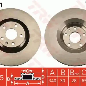 Bestseller Tarcza hamulcowa TRW DF6041S 8J0615301